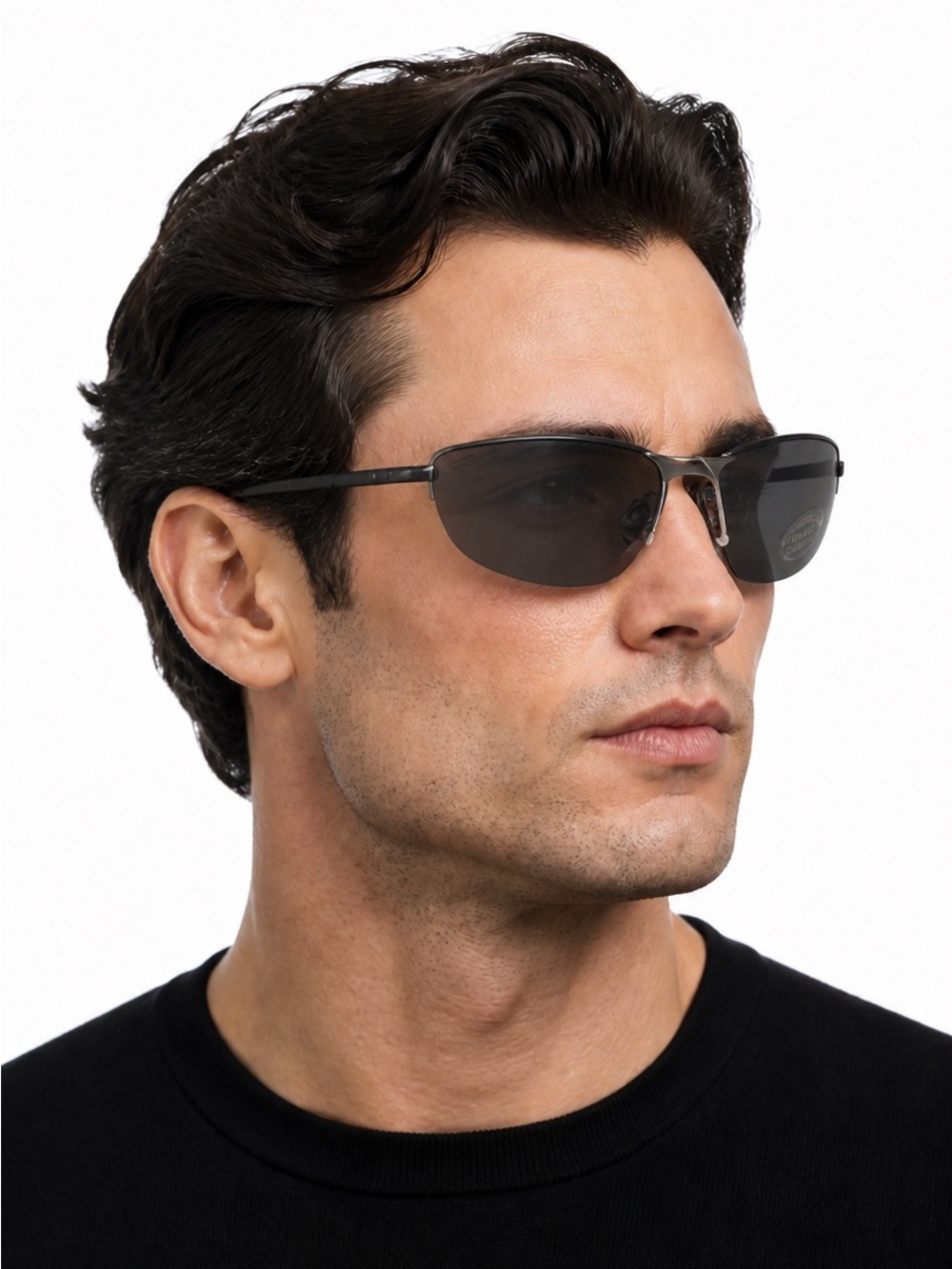 Men's Black plastic Frame Sunglasses - Sleek Lenses